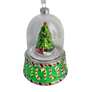 Vintage Mr. Christmas Musical Glass Snow Globe Ornament Works